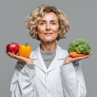 Активні літні люди за столом з здоровою їжею